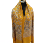 Handmade Mustard Yellow Kashmiri Embroidered Pashmina Stole