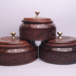 Artisanal Handcrafted Wooden Casserole – Set of 3